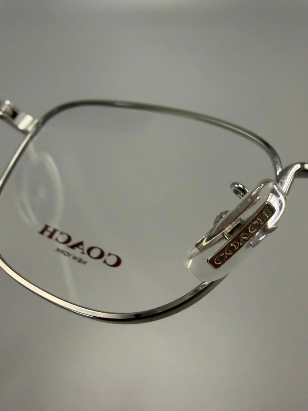 Coach Silver Metal Eyeglass Frames Horse Carriage Logo New Demo